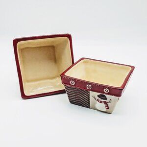 St. Nicholas Square Warm Wishes Red Ceramic Square Bowls (2)